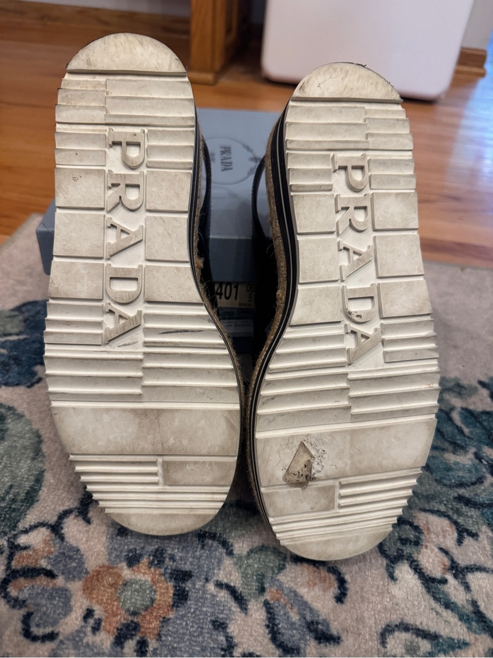Prada Black Leather Espadrille Platform Sandals 39 - Picture 7 of 7